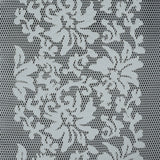 Wonder Mesh with Floral Faux Leather Embroidered Borders - Whisper White