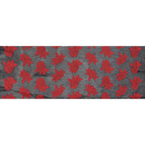 Wonder Mesh with Floral Embroidered Faux Leather - Black and Red