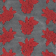 Wonder Mesh with Floral Embroidered Faux Leather - Black and Red
