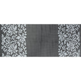 Wonder Mesh with Floral Faux Leather Embroidered Borders - Black and White