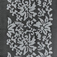 Wonder Mesh with Floral Faux Leather Embroidered Borders - Black and White