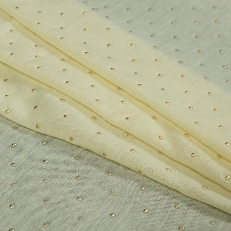 Yellow Gold-Dotted Polyester Jersey