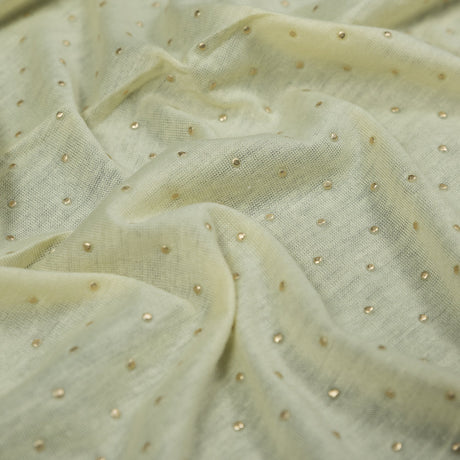Yellow Gold-Dotted Polyester Jersey