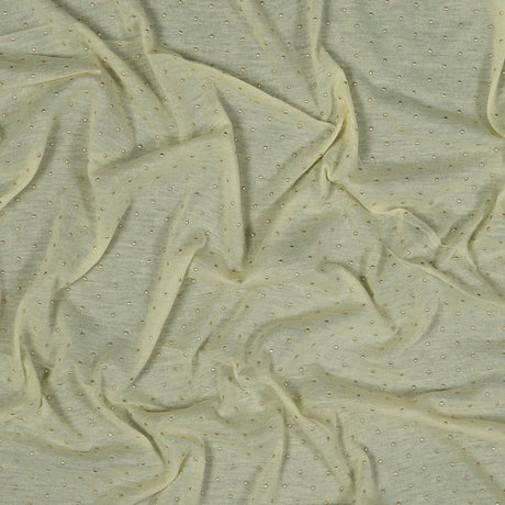 Yellow Gold-Dotted Polyester Jersey