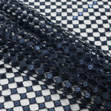Guipure Lace with Sequins - Navy Geometric