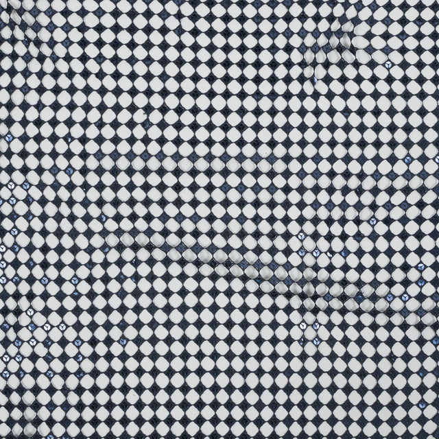 Guipure Lace with Sequins - Navy Geometric