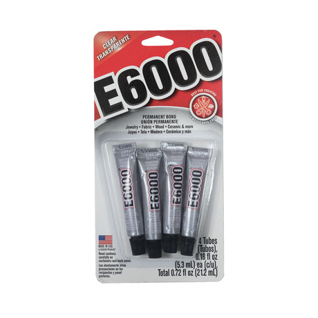 E-6000 Clear Adhesive - 4 Tubes/0.18oz