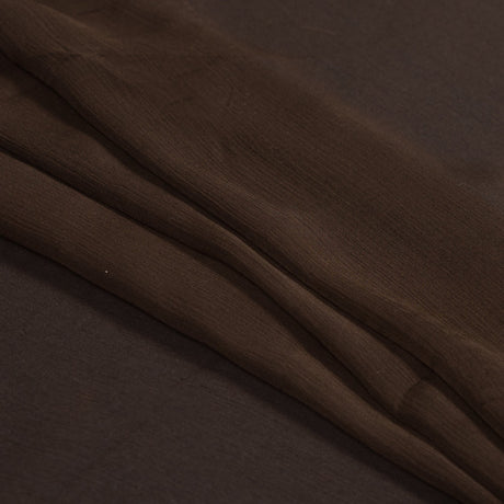 Chocolate Crinkled Silk Chiffon