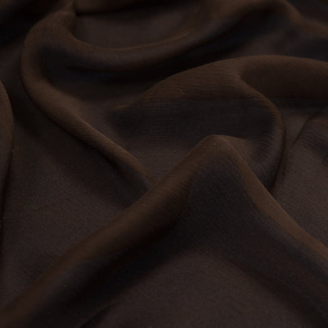 Chocolate Crinkled Silk Chiffon
