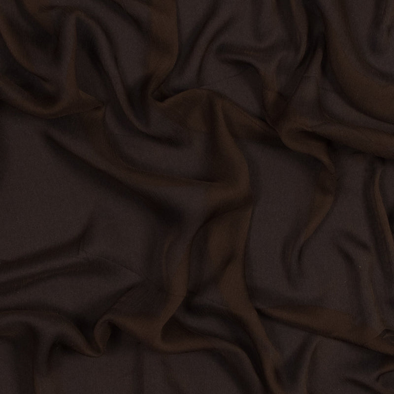 Chocolate Crinkled Silk Chiffon