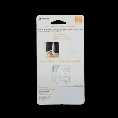 Oval White Sticky Back VELCRO&reg; Tape - 8 Sets