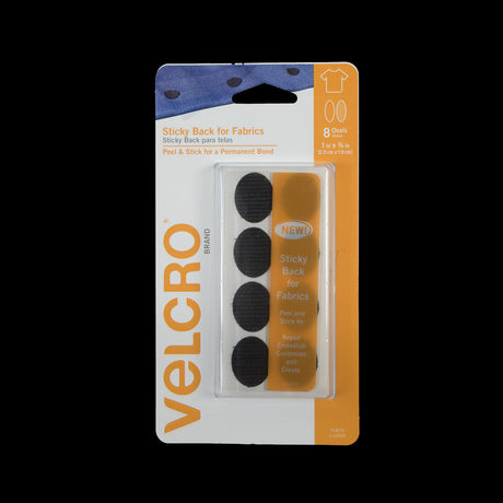 Oval Black Sticky Back VELCRO&reg; Tape - 8 Sets