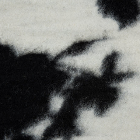 Brushed Wool Knit - Off-White and Black Rose Floral - Designer Deadstock