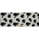 Brushed Wool Knit - Off-White and Black Rose Floral - Designer Deadstock