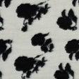 Brushed Wool Knit - Off-White and Black Rose Floral - Designer Deadstock