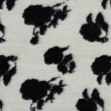 Brushed Wool Knit - Off-White and Black Rose Floral - Designer Deadstock