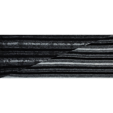 Bonded Wool Knit and Organza - Black Stripes and Floral - Designer Deadstock