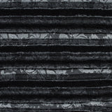 Bonded Wool Knit and Organza - Black Stripes and Floral - Designer Deadstock