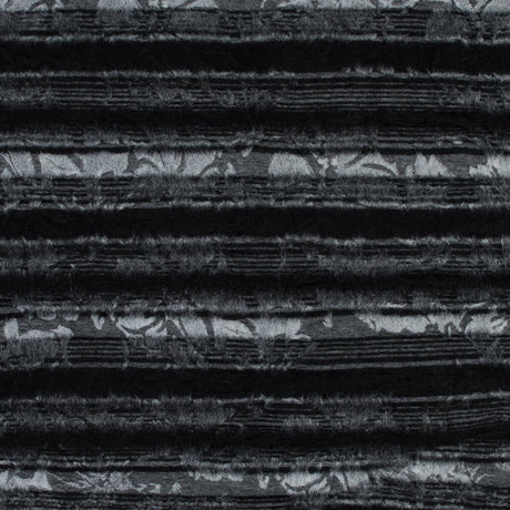 Bonded Wool Knit and Organza - Black Stripes and Floral - Designer Deadstock