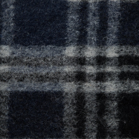 Wool Knit - Navy and White Plaid - Designer Deadstock