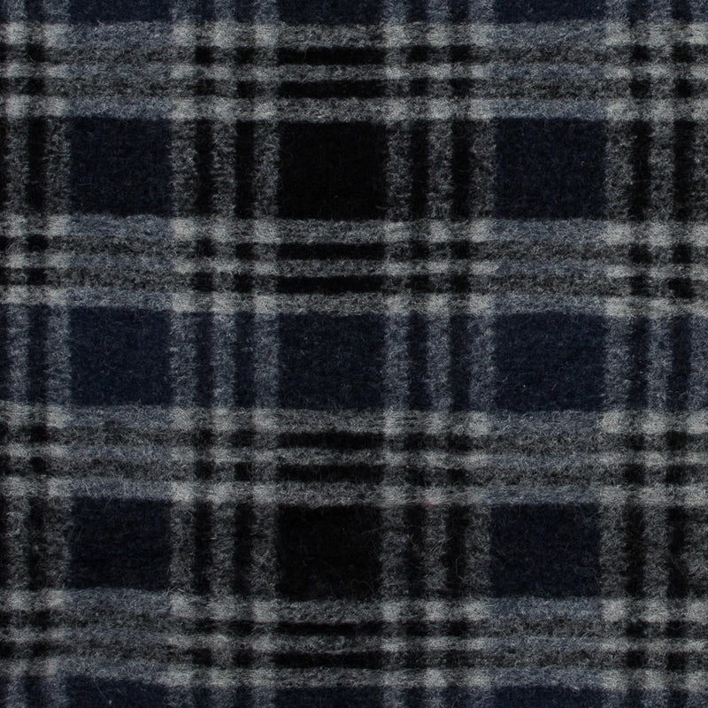 Wool Knit - Navy and White Plaid - Designer Deadstock