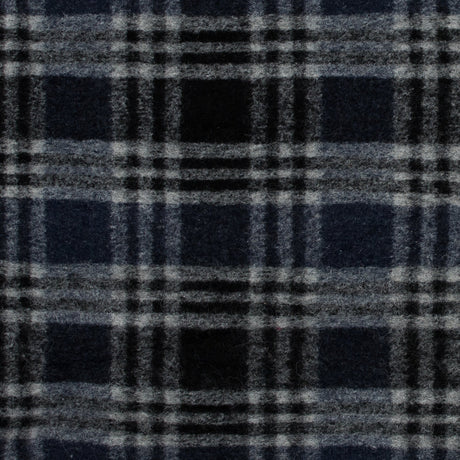 Wool Knit - Navy and White Plaid - Designer Deadstock