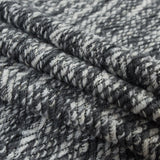 Wool Knit with Zig Zag Loops - Gray and White - Designer Deadstock