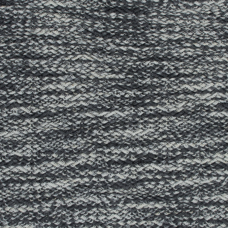 Wool Knit with Zig Zag Loops - Gray and White - Designer Deadstock