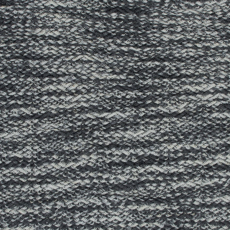 Wool Knit with Zig Zag Loops - Gray and White - Designer Deadstock