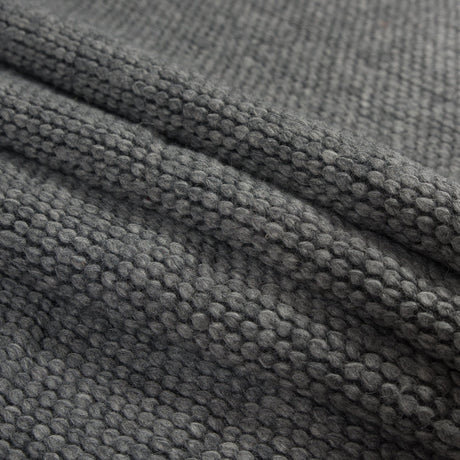 Chunky Wool Knit with Brushed Back - Gray - Designer Deadstock