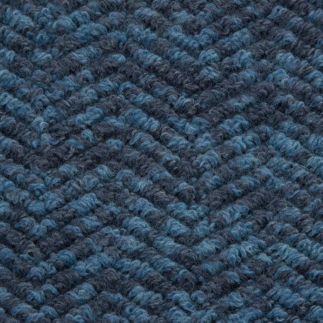 Wool Knit with Zig Zag Loops - Blue Marbled - Designer Deadstock