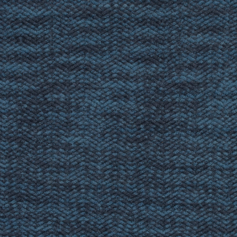 Wool Knit with Zig Zag Loops - Blue Marbled - Designer Deadstock