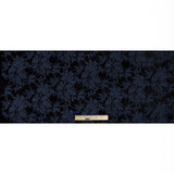 Bonded Wool Knit and Velour with Flocked Floral Design - Black and Navy Blue - Designer Deadstock