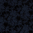 Bonded Wool Knit and Velour with Flocked Floral Design - Black and Navy Blue - Designer Deadstock