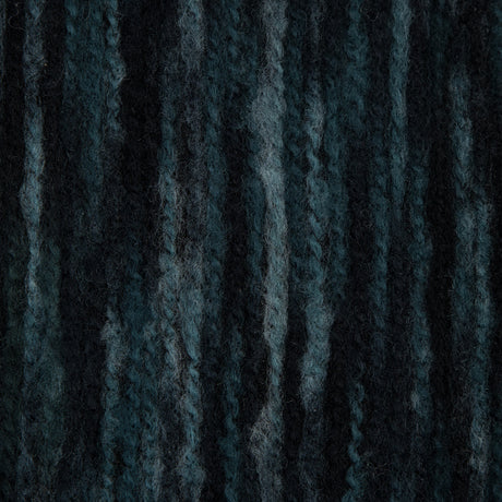 Polyester Jersey with Striated Wool Knit Design - Black and Navy - Designer Deadstock