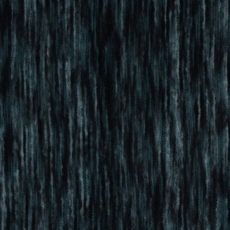 Polyester Jersey with Striated Wool Knit Design - Black and Navy - Designer Deadstock