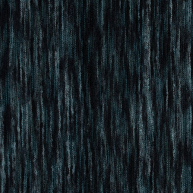 Polyester Jersey with Striated Wool Knit Design - Black and Navy - Designer Deadstock