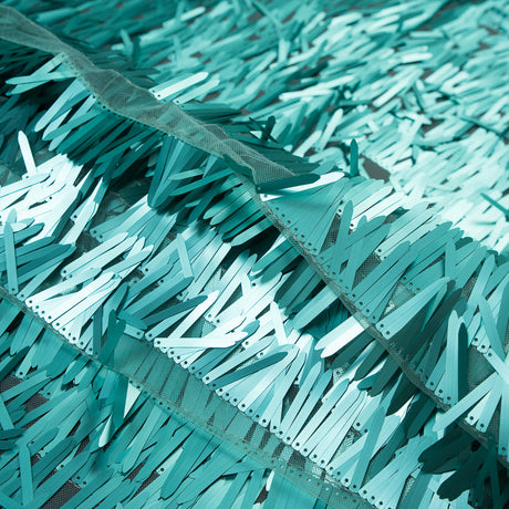 Soft Tulle with Fringe Sequins - Dull Mint - Phryne Collection