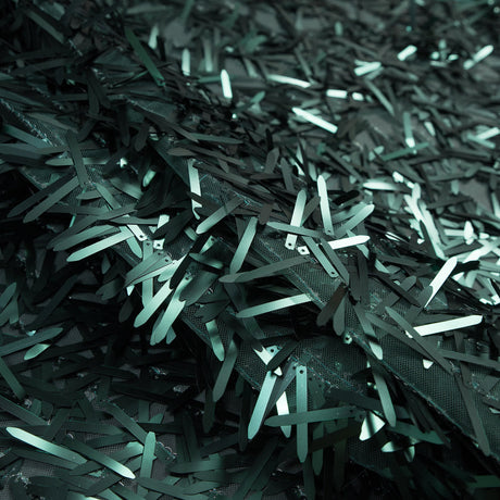 Soft Tulle with Fringe Sequins - Dull Emerald - Phryne Collection