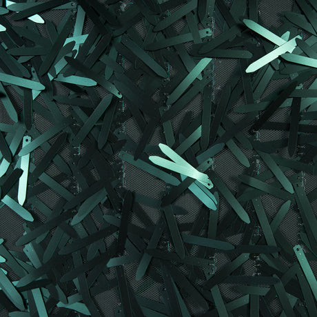 Soft Tulle with Fringe Sequins - Dull Emerald - Phryne Collection