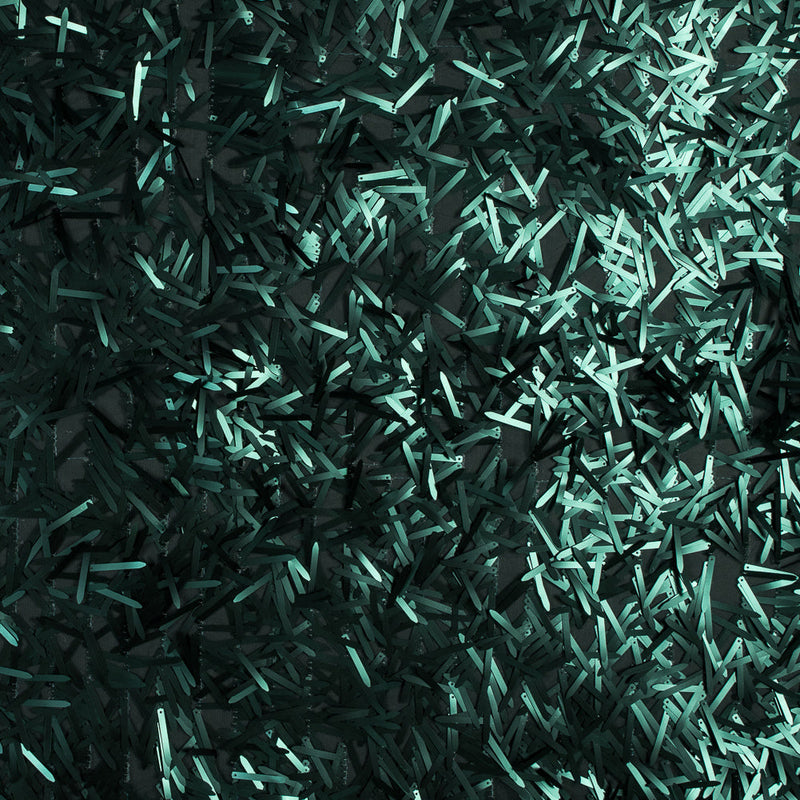 Soft Tulle with Fringe Sequins - Dull Emerald - Phryne Collection