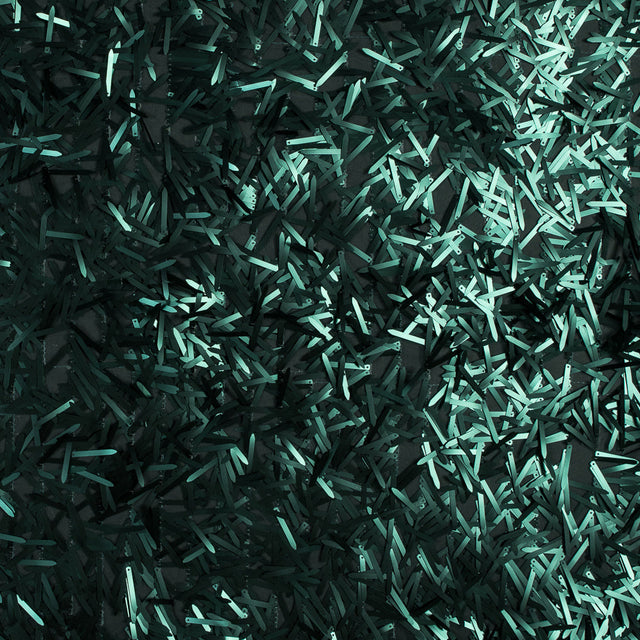 Soft Tulle with Fringe Sequins - Dull Emerald - Phryne Collection
