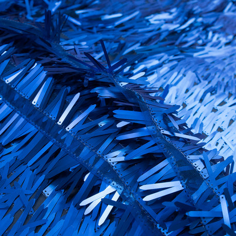 Soft Tulle with Fringe Sequins - Dull Royal Blue - Phryne Collection