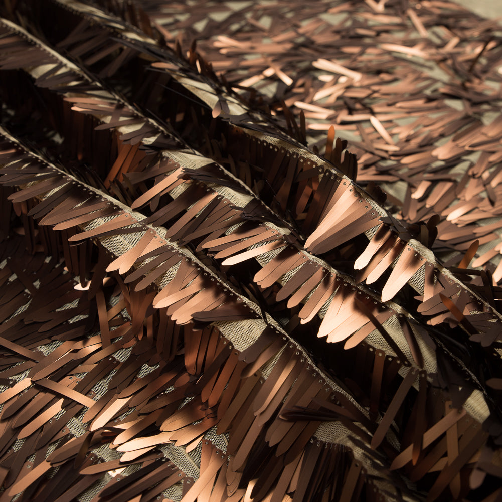 Soft Tulle with Fringe Sequins - Dull Gold - Phryne Collection