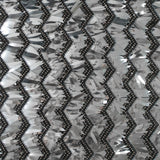 Black and Silver Chevron Fringe Sequin Fabric