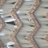 Fringe Sequin Fabric - Rose Gold and Beige Chevrons