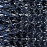 Fringe Sequin Fabric - Navy Chevrons