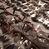 Fringe Sequin Fabric - Rose Gold Chevrons