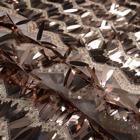 Fringe Sequin Fabric - Rose Gold Chevrons