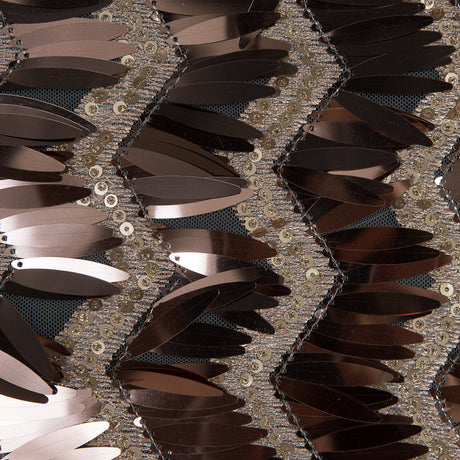 Fringe Sequin Fabric - Rose Gold Chevrons